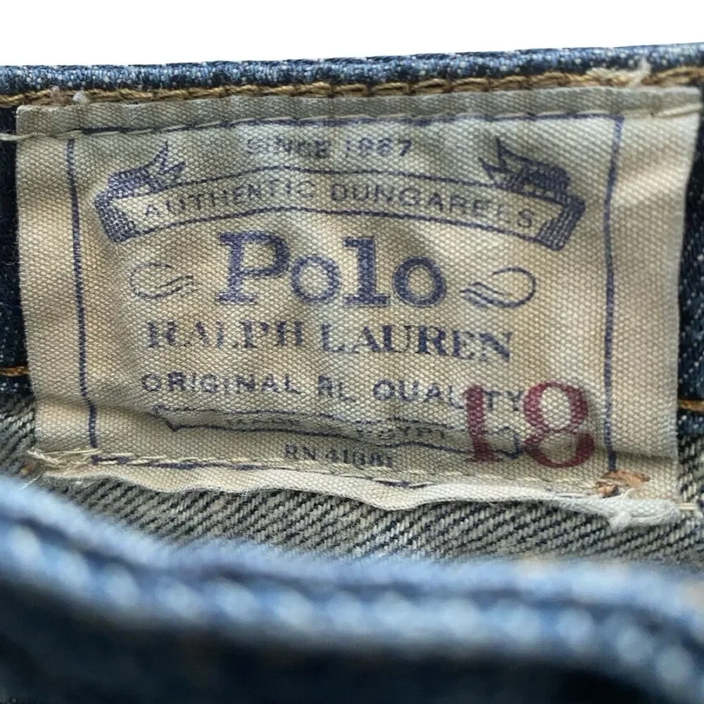 Polo Ralph Lauren Boys Jeans 18 Dungarees Medium Dark Wash